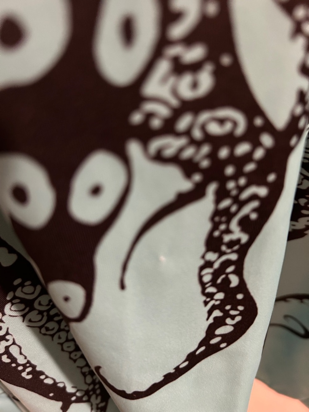 Turquoise & Black Octopus Print Swim Tankini Top - Picture 3 of 6